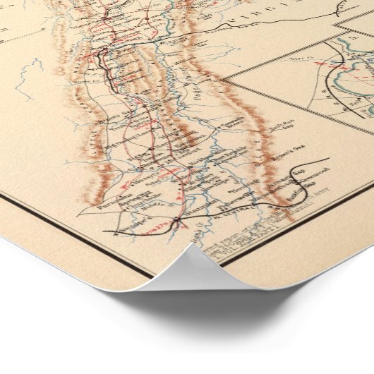 Poster 2d Corps AN Va, camps, piquets, routes (Coin)