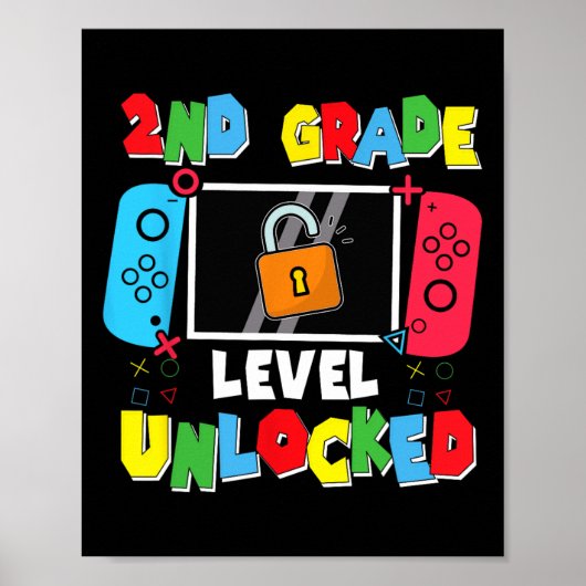 Poster 2e année déverrouillée Retour à l'école Premier jo (Devant)