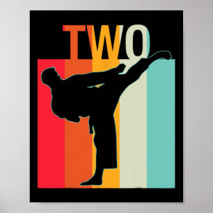 Poster 2e anniversaire Karate Cadeau Retro Taekwondo Mart