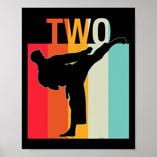 Poster 2e anniversaire Karate Cadeau Retro Taekwondo Mart (Devant)