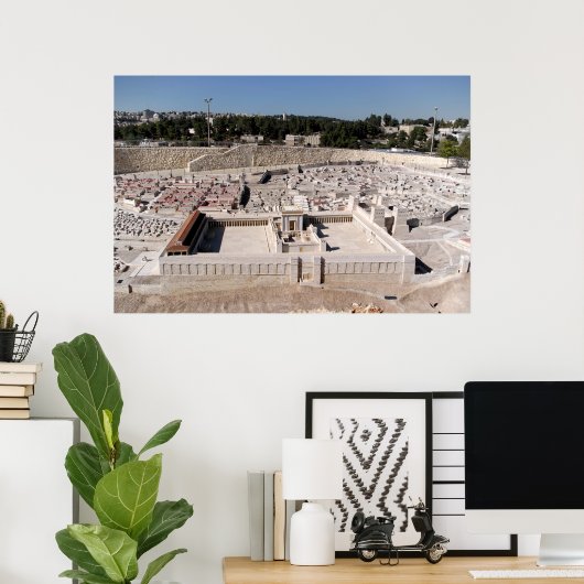 Poster 2ème Beis HaMikdash (Temple Saint à Jérusalem) (Bureau à domicile)