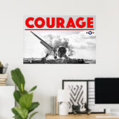 Poster 2ÈME GUERRE MONDIALE COURAGE - F6F-3 Hellcat (Bureau à domicile)