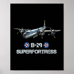 Poster 2ème guerre mondiale d'aéronefs américains B-29 de