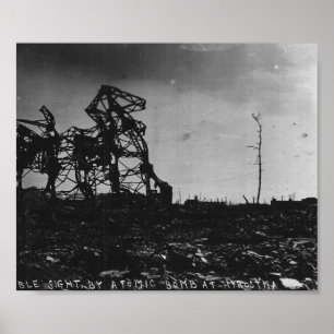 Poster 2ÈME GUERRE MONDIALE Hiroshima après bombe