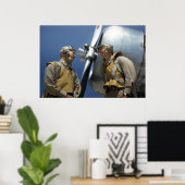 Poster 2ÈME GUERRE MONDIALE Marine Corps Aviation (Bureau à domicile)