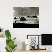 Poster 2ÈME GUERRE MONDIALE Marines attaque Iwo Jima (Bureau à domicile)