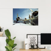 Poster 2ÈME GUERRE MONDIALE Naval Aviation (Bureau à domicile)