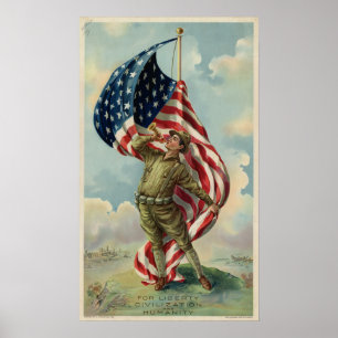 Poster 2ÈME GUERRE MONDIALE pour la liberté, la civilisat