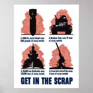 Poster 2ème guerre mondiale sur la ferraille