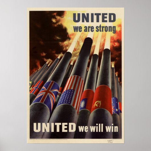 Poster 2ÈME GUERRE MONDIALE Unis Nous sommes forts (Devant)