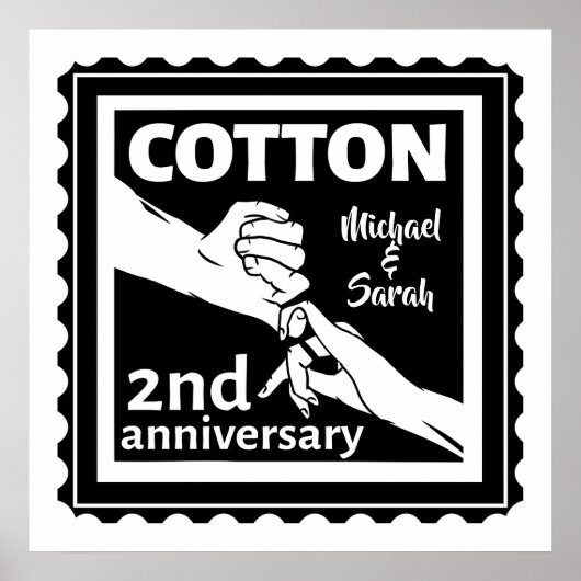 Poster 2nd Wedding anniversary Holding hands (Devant)