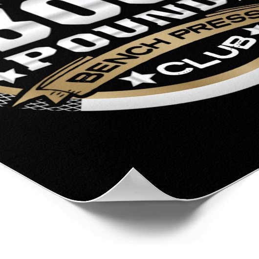 Poster 300 Pound Bench Press Club For Powerlifter Weightl (Coin)