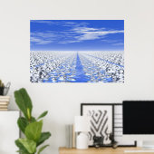Poster #30-01 Cyan Ice Path : Méditative Snow Field (Bureau à domicile)