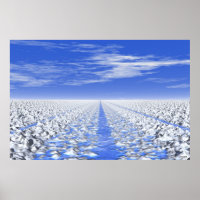 #30-01 Cyan Ice Path : Méditative Snow Field