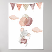 Poster 30,5 x 40,6 cm - Little Mouse With Balloons (Devant)