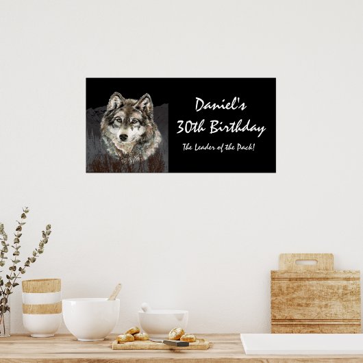 Poster 30 Anniversaire Banner Leader du Pack Wolf Fun (Cuisine)