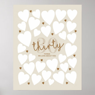 Poster 30 Choses Que Nous Aimons À Votre Sujet