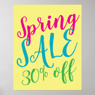 Poster 30% De Promo, Signe De Vente De Printemps, Boutiqu
