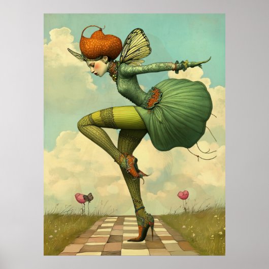 Poster *~*30 FD2 Retro Whimsical Girl Art Vintage (Devant)