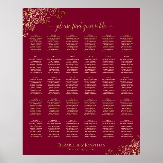 Poster 30 Frilles d'or sur le Mariage Bourgogne (Devant)
