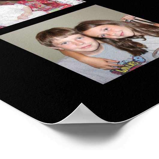 Poster 30 Photo Collage Grid - Zone de texte - noir blanc (Coin)