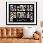 Poster 30 Photo Collage Grid - Zone de texte - noir blanc<br><div class="desc">Utilisez 30 photos CARRÉS pour créer un collage photo personnel. Cette disposition moderne et propre comprend un bloc de texte dans une police san serif pour ajouter un nom de famille ou un nom. La couleur de l'arrière - plan peut être modifiée dans la zone personnaliser. ***Pour obtenir les meilleurs...</div>