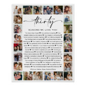 Poster 30 Raisons Nous Vous Aimons Photo Collage Keepsaké (Devant)