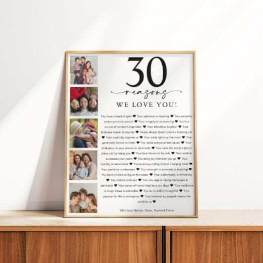 Poster 30 raisons pour lesquelles nous vous aimons Annive