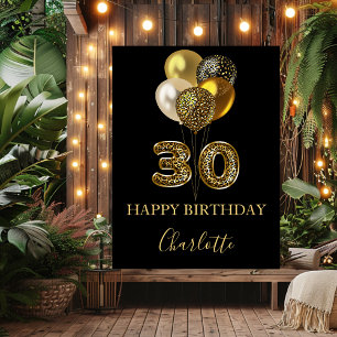 Poster 30e anniversaire empreinte de léopard d'or noir