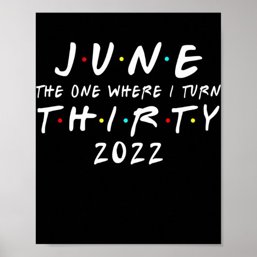 Poster 30e anniversaire June The One Where I Turn 30 2022 (Devant)