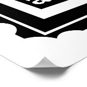 Poster 30e anniversaire mariage noir et blanc romantique (Coin)