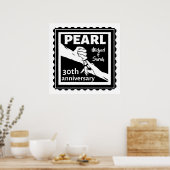 Poster 30e anniversaire mariage noir et blanc romantique (Cuisine)