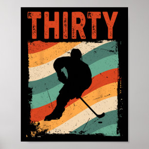 Poster 30e anniversaire Retro Hockey sur glace 30 ans Hom