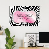 Poster 311 Lavish Pink Platter Zebra Silver (Bureau à domicile)