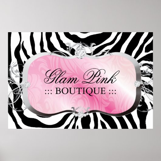 Poster 311 Lavish Pink Platter Zebra Silver (Devant)