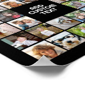 Poster 32 Photo Collage Carré moderne Noir - Texte blanc (Coin)