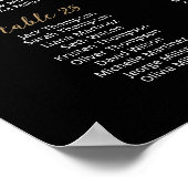 Poster 32 Tableaux Trouvez Votre Siège Noir Plan Du Table (Coin)