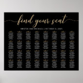 Poster 32 Tableaux Trouvez Votre Siège Noir Plan Du Table (Devant)