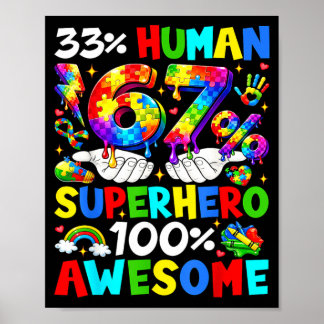Poster 33 Human 67 Superhero Autism Awareness Funny Men