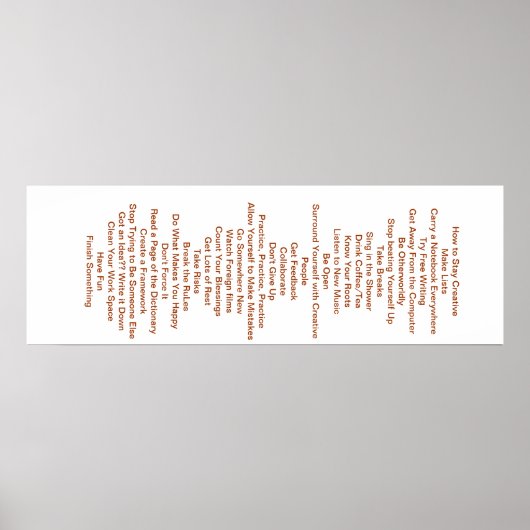 Poster 33 Moyens De Rester Créatif (Devant)