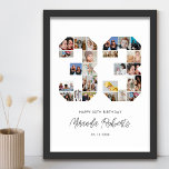 Poster 33e anniversaire Numéro 33 Photo personnalisée Col<br><div class="desc">Célébrez le 33e anniversaire avec cette affiche de collage photo personnalisée numéro 33. Ce cadeau personnalisable est également parfait pour un anniversaire mariage. C'est une excellente façon de présenter des souvenirs précieux de votre vie de mariage et de marié. L'affiche comporte un collage de photos qui capturent ces moments spéciaux,...</div>