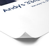 Poster 33e anniversaire photo personnalisée Se connecter (Coin)