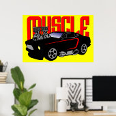 Poster 341 Cartoon Muscle Car (Bureau à domicile)