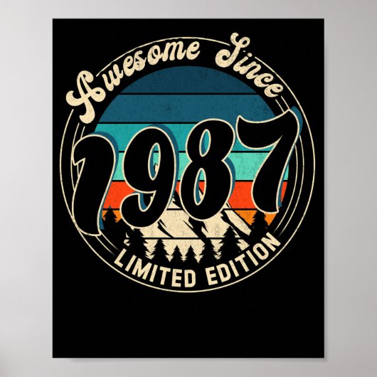 Poster 35 ans Vintage 35 ans Anniversaire 1987 (Devant)