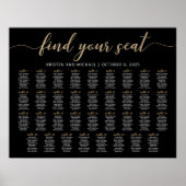 Poster 35 Tables Trouvez Votre Place Plan de table noir (Devant)