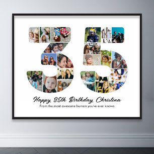 Poster 35e anniversaire Numéro 35 Collage photo Anniversa