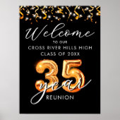 Poster 35e Classe Reunion Welcome Black Orange Balloon (Devant)