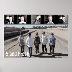 Poster 36" x 24" cinq et Affiche-Marche fraîche