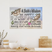 Poster 36x24 de la Sagesse d'un paresseux (Cuisine)