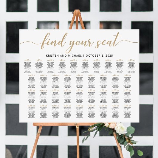 Poster 37 Tables Trouvez Votre Place Plan de table